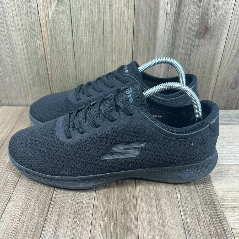Skechers GO Step Lite Womens Size 10 Slip On Shoes Sneakers Black Low Top_4